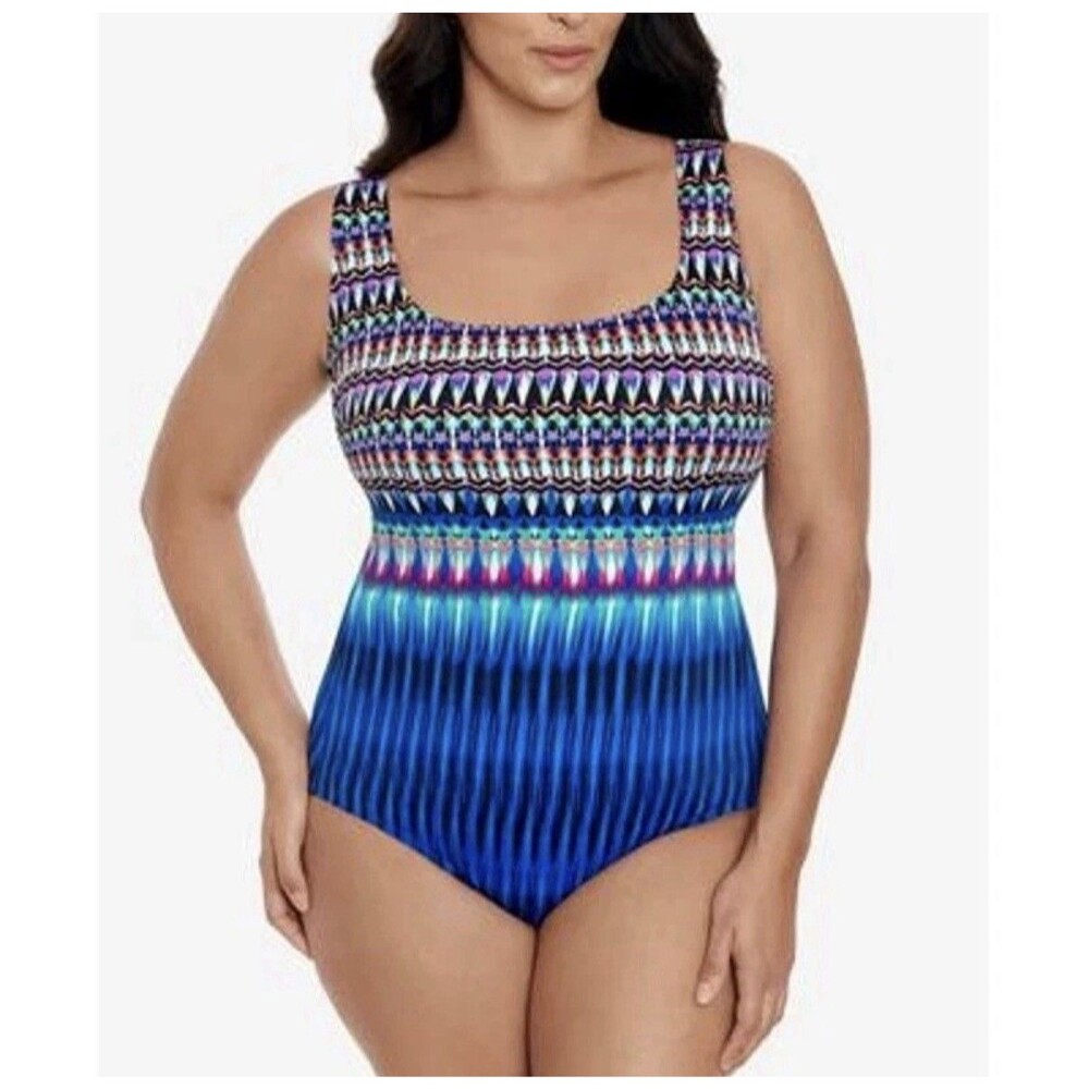 Swim Solutions Longitude Cross Back 1 Piece Swimsuit Sparkle Park 20